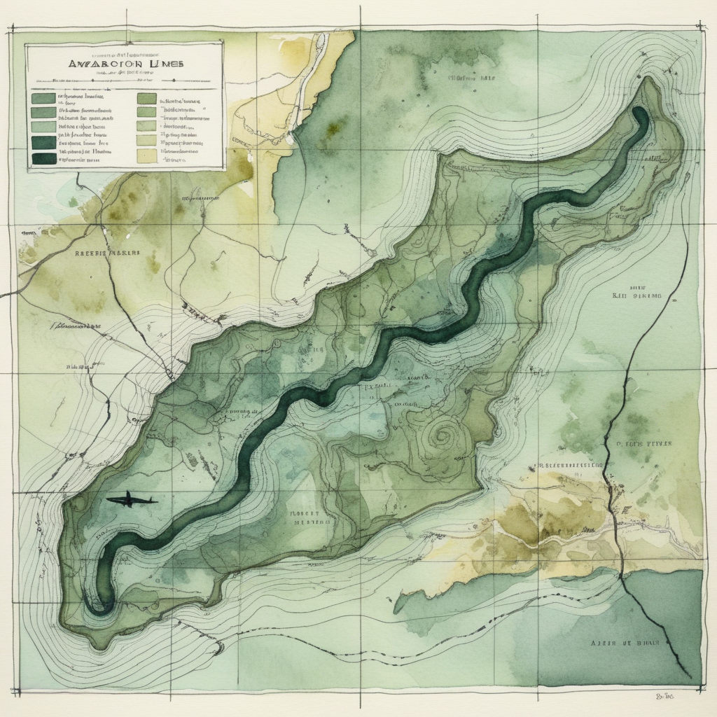topo map watercolor